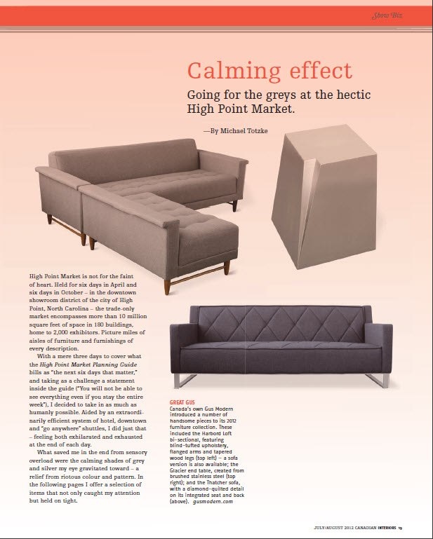 Gus Modern The Harbord Loft Bi Sectional Glacier End Table And Thatcher Sofa Featured In Canadian Inte Furniture Making Gus Modern Furniture Making, Gus Harbord Sofa