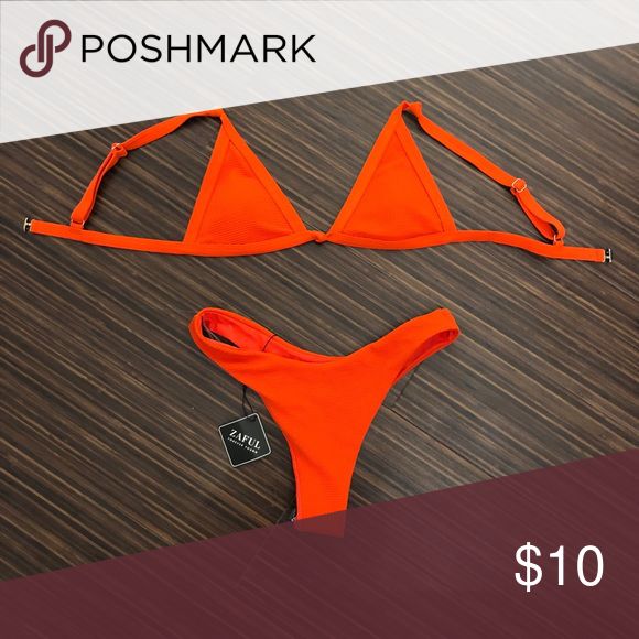 Orange Zaful Bikini Never worn and new with tags Zaful Large Zaful Swim Bikinis