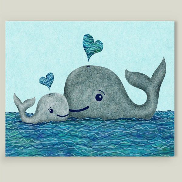 Best 25+ Whale Bathroom Ideas On Pinterest Nautical Shelving Shop for unique nursery art like the Whale Mom and Baby Wrapped Canvas Print by elephanttrunkstudio on BoomBoomPrints today! Customize colors, style and ... - Best 25+ Whale Bathroom Ideas On Pinterest Nautical Shelving