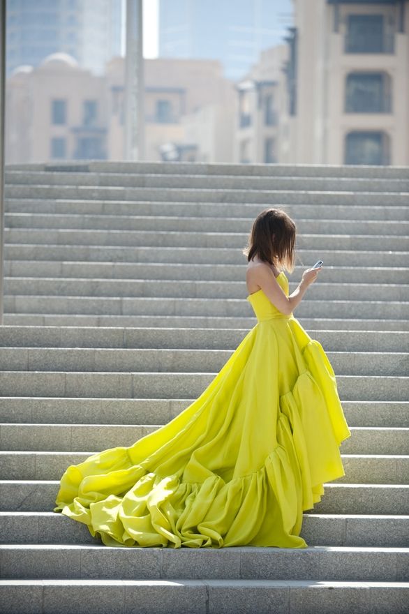 Mini Neon Yellow Dress