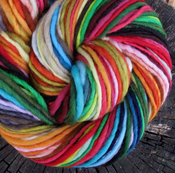 Yarnbow handspun self-stripingcolor-changing wool yarn