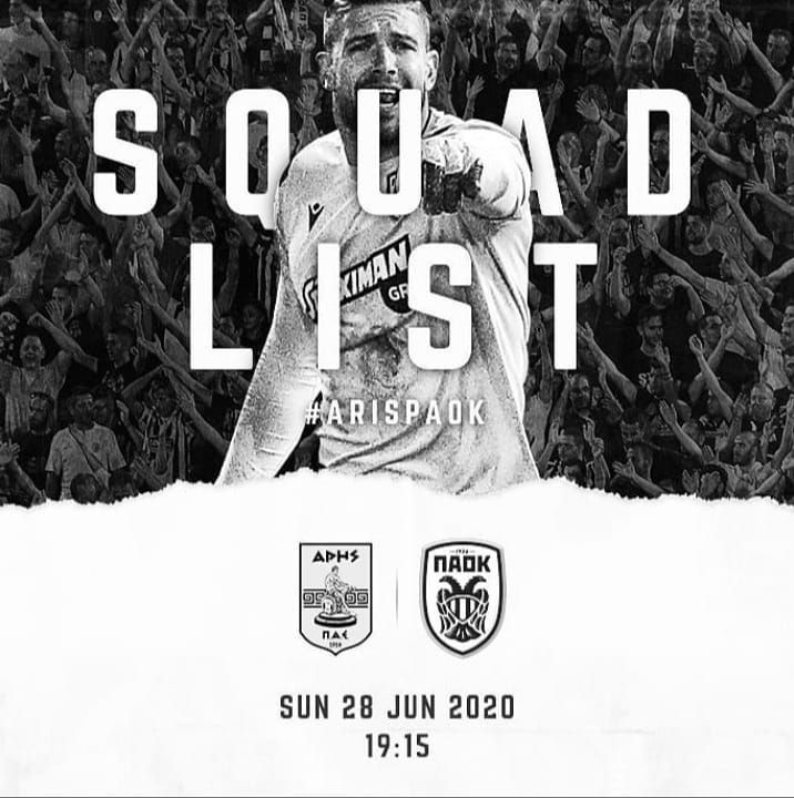 Paok News1926 On Instagram Squadlist H Apostolh Ths Omadas Mas Gia To Ntermpi Me Ton Arh Sto Klean8hs Bikelidhs Forzapaok Pamepaok Paokfamily