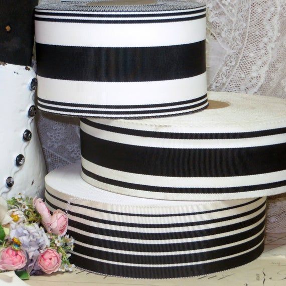 1y VTG FRENCH NAVY BLUE STRIPE RIBBON TRIM GROSGRAIN FEDORA STETSON MILLNERY HAT