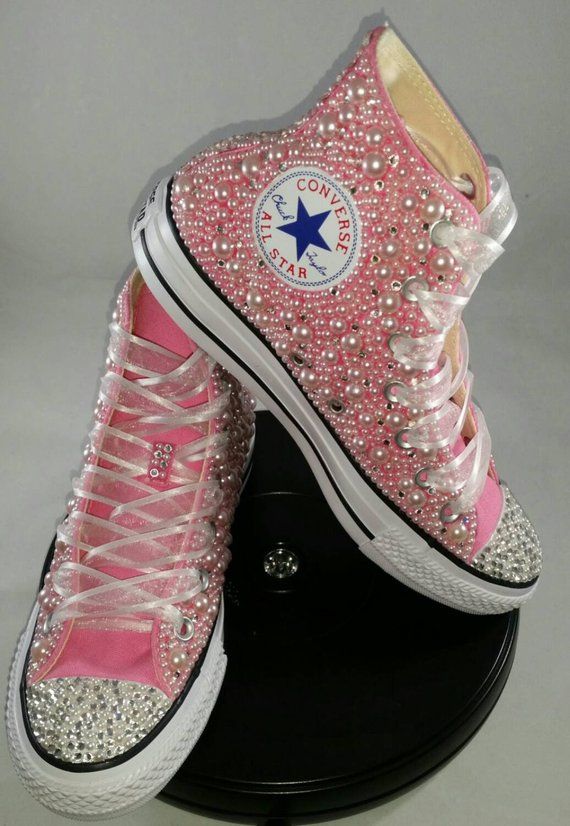 Wedding Converse Bridal Sneakers Bling & Pearls Custom Wedding Converse Bridal Sneakers Bling & Pearls Custom