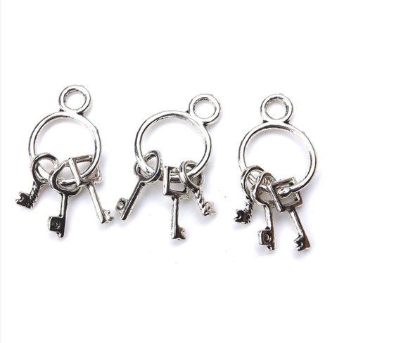 Tibetan Silver Key Ring Charm Kawaii Jewelry Supplies Pendant Diy - Photo Pendant Supplies Tibetan Silver Key Ring Charm Kawaii Jewelry Supplies Pendant Diy - Photo Pendant Supplies