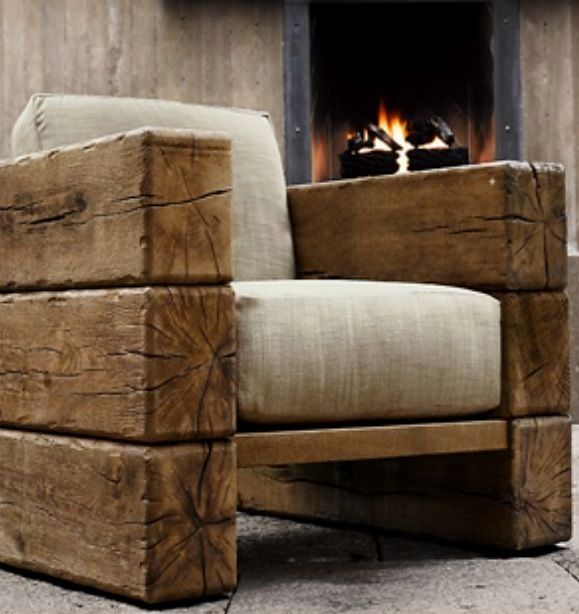 50 Simple Furniture Deas You Can Do Rustic Chair With Thick Sofa Homeindustrialdecor Wood Design Plans Rustic Wood Furniture, Rustic Outdoor Furniture Ideas