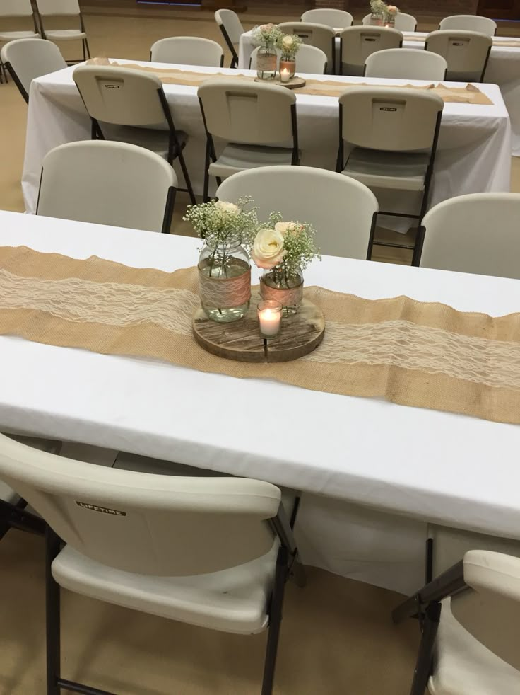 Rustic bridal shower table centerpiece | Bridal shower decorations