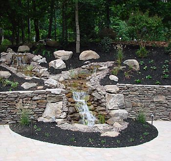 backyard waterfall with segmental retaining wall ideas backyard waterfall with segmental retaining wall ideas