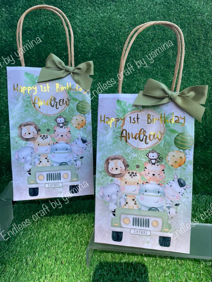 Candy Bags Safari Theme Birthday Party Birthday Goodie Bags 1st Boy candy-bags-safari-theme-birthday-party-birthday-goodie-bags-1st-boy