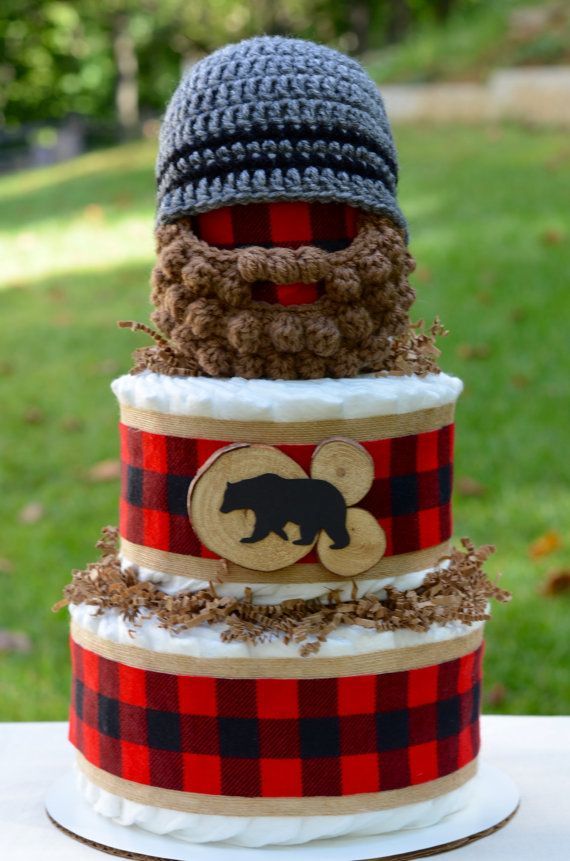 Lumberjack Baby Shower Decoration Diaper By Julies2cutecreations Plaid Baby Shower Lumberjack Baby Shower Camping Baby Shower Theme