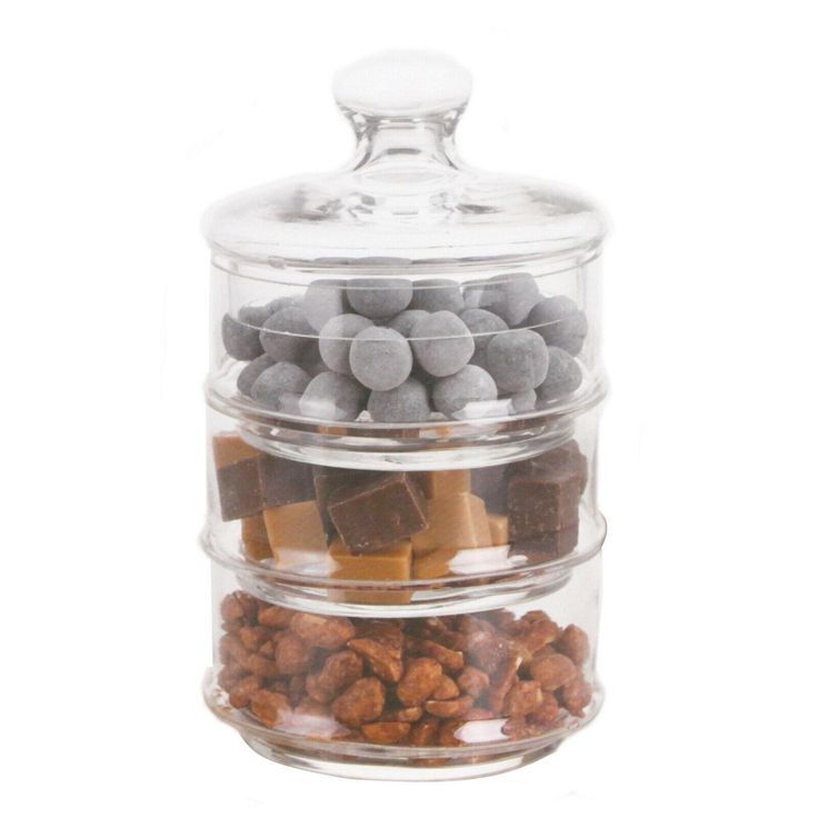 Set of 3 Small kitchen glass jar trinkets beauty Vintage style Sweets Jar Set of 3 Small kitchen glass jar trinkets beauty Vintage style Sweets Jar