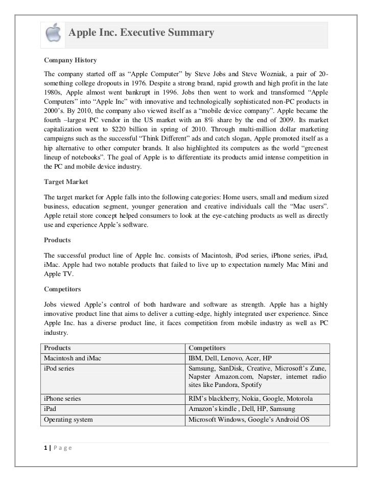 executive summary example resume