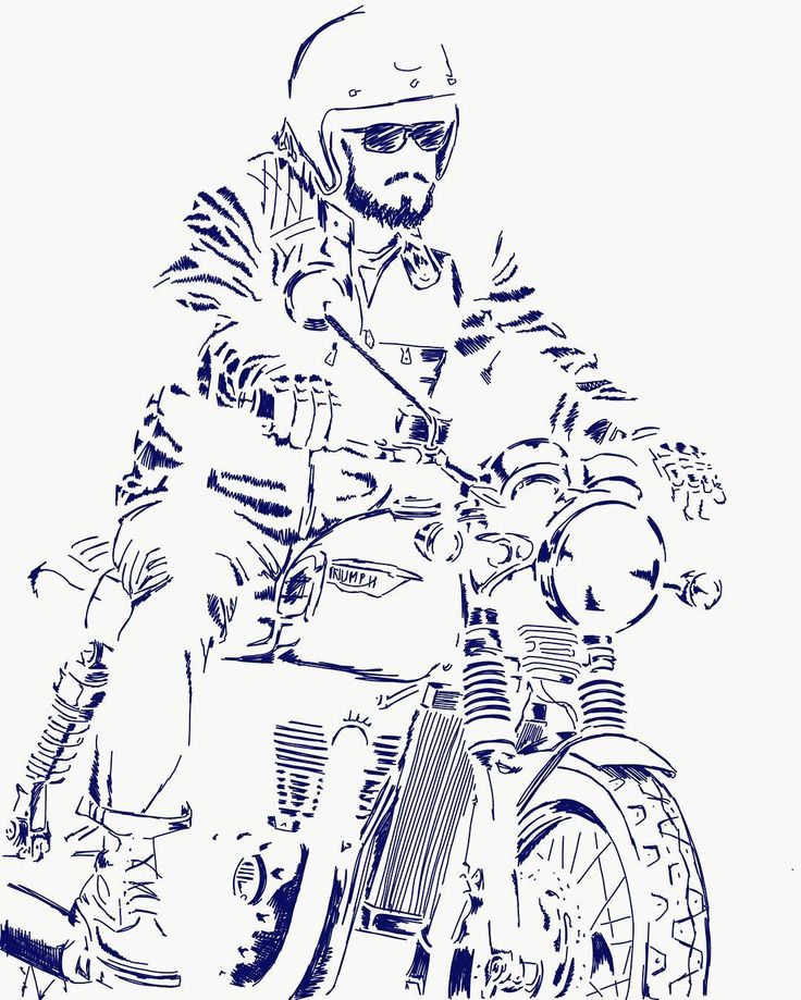 motorcycle motors sketch drawing wacomopri lineart linedrawing drawings motorbike helmet harleydavidson honda bobber triumph artwork chopper