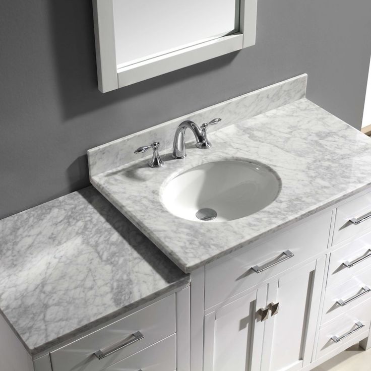 Virtu Ine Parkway Ms 2157r 57 In Single Bathroom Vanity With Left Offset Round W Marble Tops Sink Oak Single Sink Bathroom Vanity, 48 Inch Vanity Top With Offset Sink