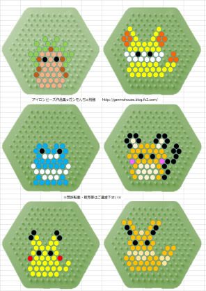 検索(画像)で「アイロンビーズ 図案 ポケモン 小さめ」を検索