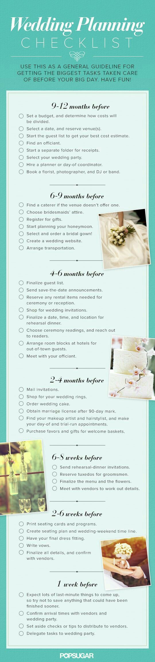 wedding planning checklist 6 months