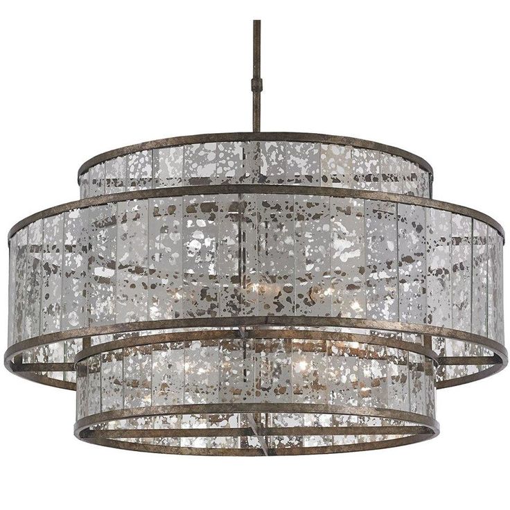 Fantasia Mercury Glass Chandelier Wrought Iron Fantasia Mercury Glass Chandelier, Mercury Glass Drum Chandelier