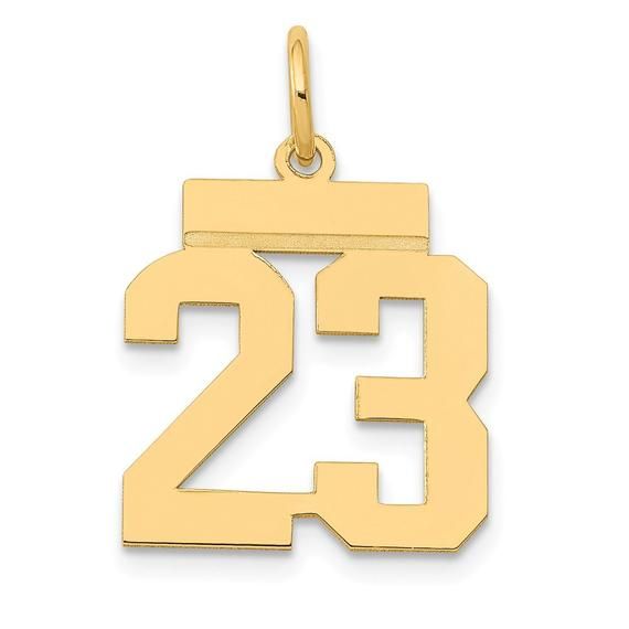 Sterling Silver Small Polished Number 23 Charm