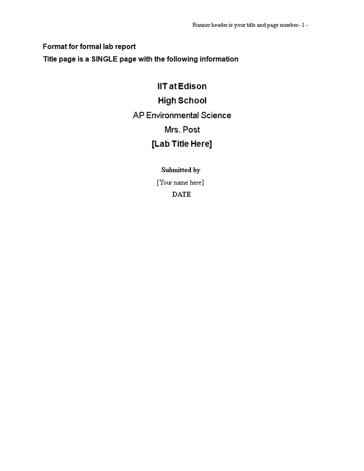 Lab report professionals