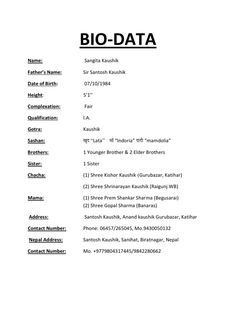 types of bio data