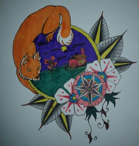 Old School Fox Tattoo 24d687ed6fe0e8b04072d4f376ad627c