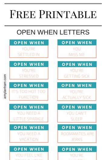 Printable Open When Letters Free | 79 best printables and products images on pinterest time Printable Open When Letters Free | 79 best printables and products images on pinterest time