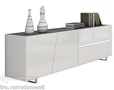 Madia Buffet Cooper Credenza Moderna Bianca in Kit di