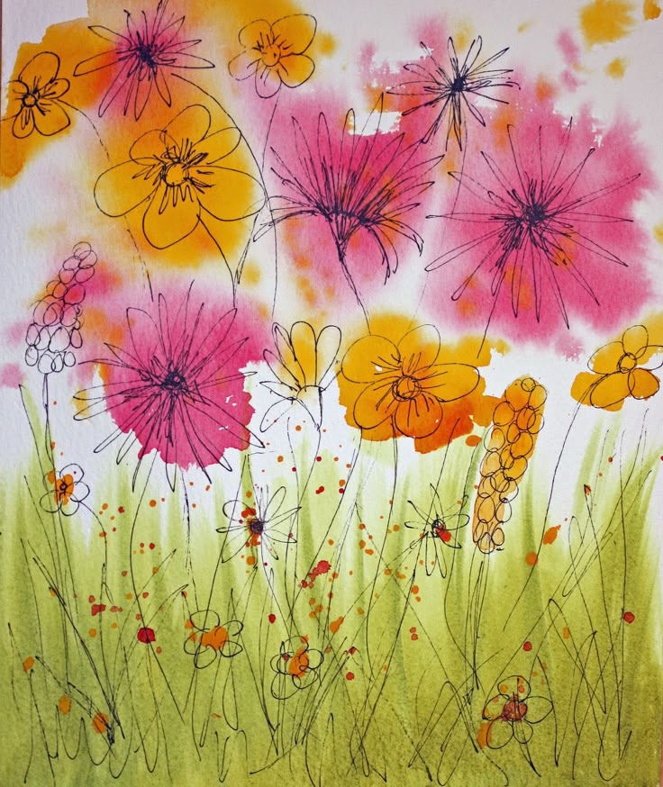 Craft And Other Activities For The Elderly Painting Wild Flowers With Wet Watercolours Craft And Other Activities For The Elderly Painting Wild Flowers With Wet Watercolours