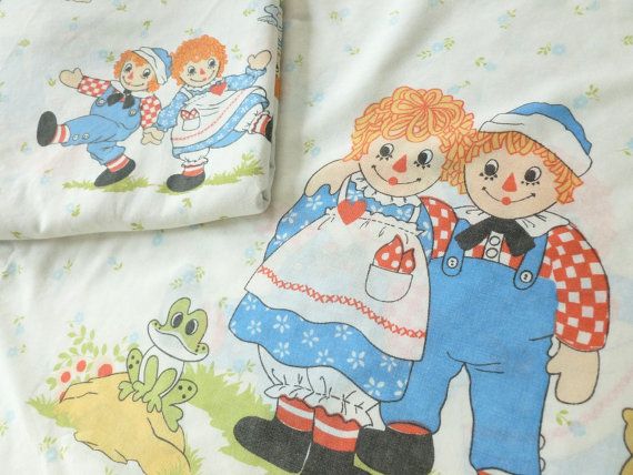 Raggedy Ann and Andy Bedspread Circa 1970/'s