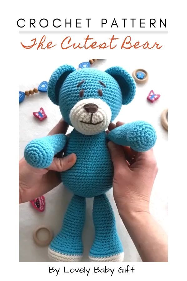 Crochet bear toy Stuffed teddy bear toy Stuffed animal toy gift for baby