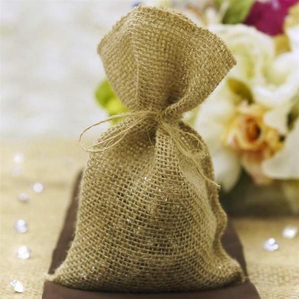 10 Natural Brown Burlap Favor Gift Bags 10 Natural Brown Burlap Favor Gift Bags
