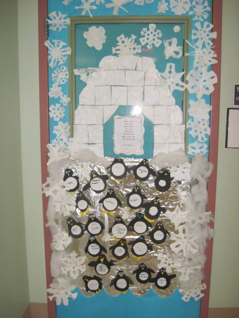 pittsburgh carmalt dresses up hallways for winter with christmas door themes