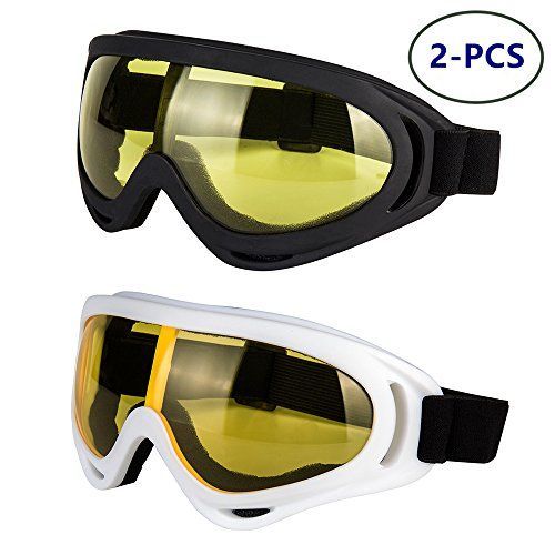 Glasses Set of 2 Dirt Bike ATV Motocross Anti-UV Adjustable Riding Offroad Protective Combat Tactical Military Goggles for Men Women Kids Youth Adult LJDJ Motorcycle Goggles