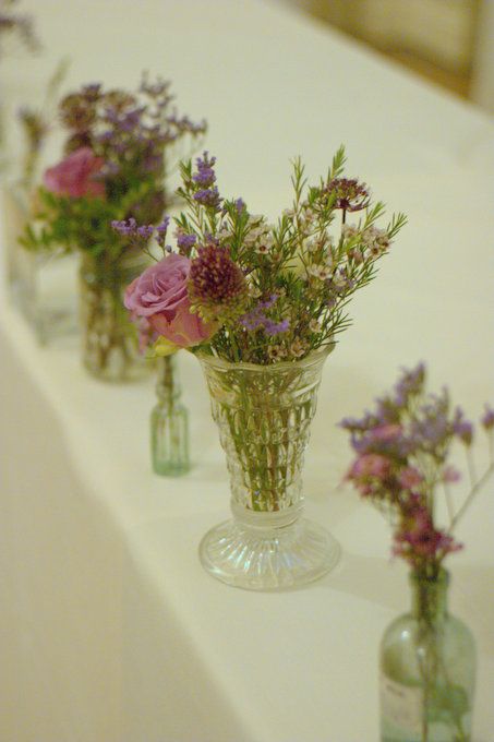 Scattered Glass Vases Autumn Style Wedding Flowers Jam Jars And Vintage Roses Rustic Tea Stained Scattered Glass Vases Autumn Style Wedding Flowers Jam Jars And Vintage Roses Rustic Tea Stained