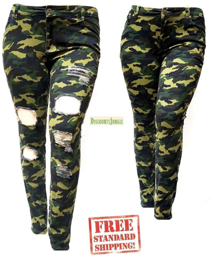 WOMENS PLUS SIZE Distressed Camouflage Skinny Blue Black DENIM JEANS Cargo PANTS WOMENS PLUS SIZE Distressed Camouflage Skinny Blue Black DENIM JEANS Cargo PANTS