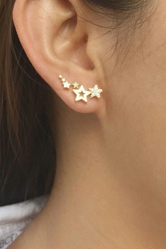 Sterling Silver Bamboo Hoop Earrings and a pair of 4mm CZ Stud Earrings