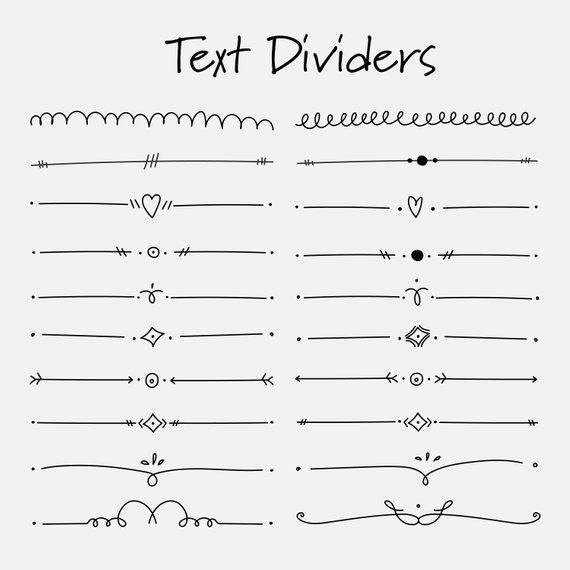 Hand Drawn Text Dividers Doodle Decorative Page Ornaments Borders Page Lines Instant Download Clipart Commercial Use Vector Eps Png In 2020 Bullet Journal Dividers Bullet Journal Books Bullet Journal Writing