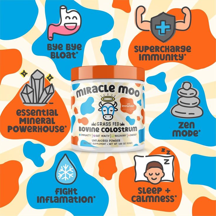 Colostrum Supplement for Gut Health, Hair Growth, Beauty and Immune Support Easy to Mix Grass
