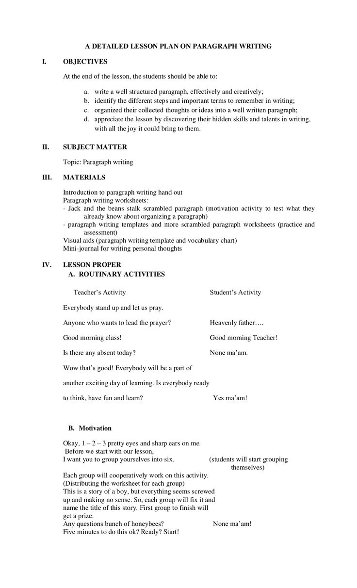 A Detailed Lesson Plan On Paragraph Writing Paragraph Writing Lesson a-detailed-lesson-plan-on-paragraph-writing-paragraph-writing-lesson