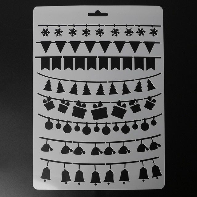 DIY Craft Scrapbooking PaintingTemplate Merry Christmas Layering Stencils