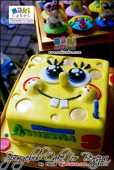 Spongebob Cake For Benezra Maki Cakes Cakes Cookies Sweets