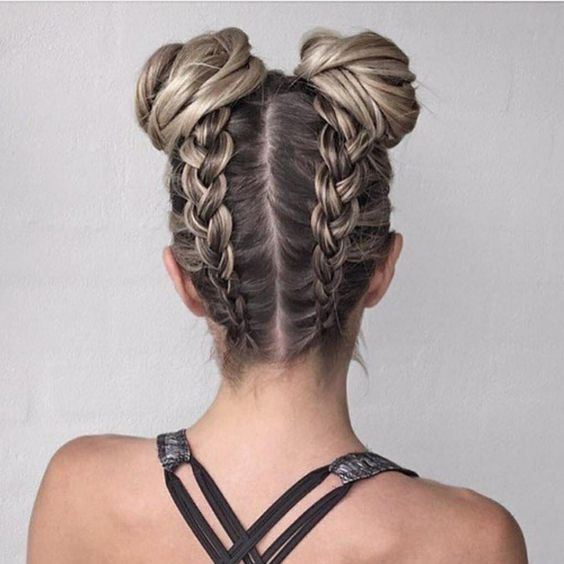 Plaits + Buns | Quick and Easy Back to School Hairstyles for Teens Hair Styles, Hairstyle, Braided Hairstyles, Long Hair Styles, Short Hair Styles, Hairstyles For Thin Hair, Gorgeous Braids, Hair Style, Plaited Bun