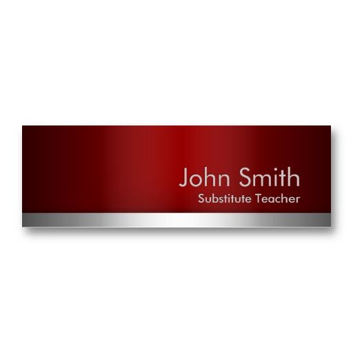 substitute teacher business cards