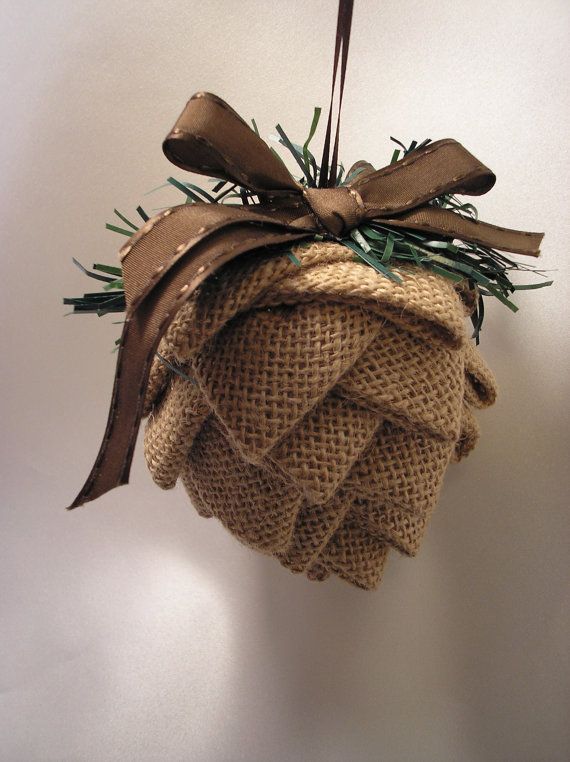 medium fabric pinecone ornament burlap ornament brown primitive christmas decorations to make