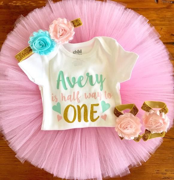 Half Birthday Tutu Tutu Outfit Half Birthday Girl 6 Month Birthday 6 Month Birthday Outfit Cupcake Tutu Set Half Birthday Outfit