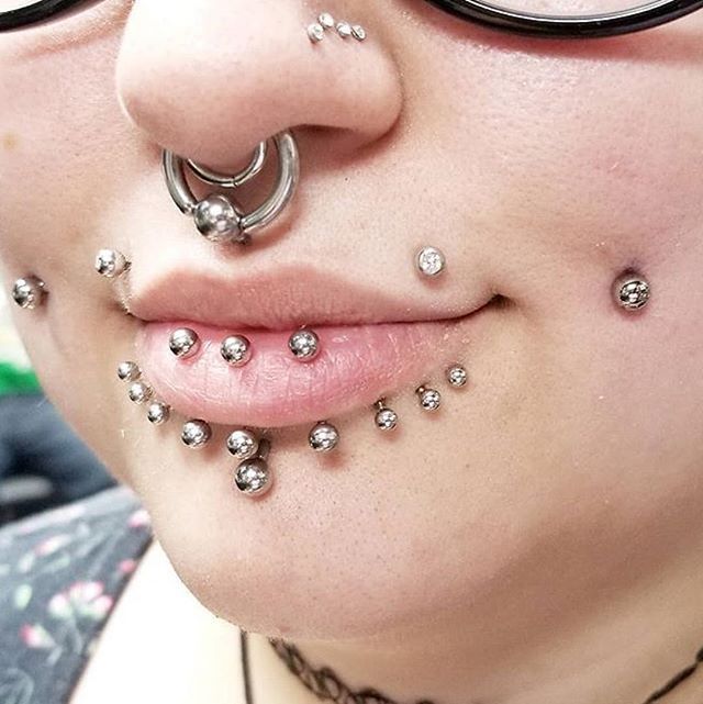 Street girl piercing homemade