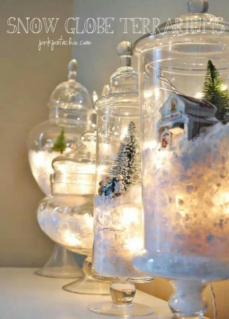20 décorations de Noël à faire avec des accessoires de verre! C'est CHIC! Et pas cher!