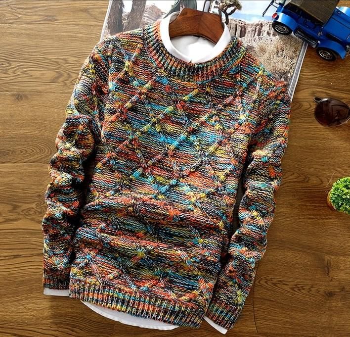 Men S Winter O Neck Slim Fit Knitted Pullover In 2021 Pullover Men Christmas Sweater Men Men Sweater