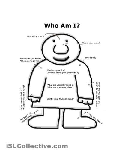 7 best school images on pinterest english language preschool who am i activity sheet