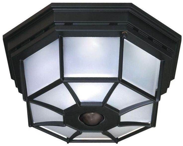 Outdoor 360 Degree 4 Light Black Motion Activated Octagonal Ceiling Heathzenith Classic Lights Sensor Outdoor Ceiling Lights, Outdoor Ceiling Light Fixtures Canada